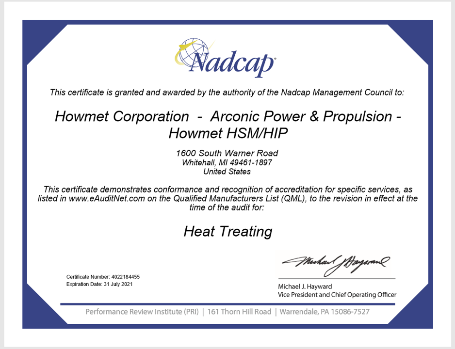 Nadcap certification