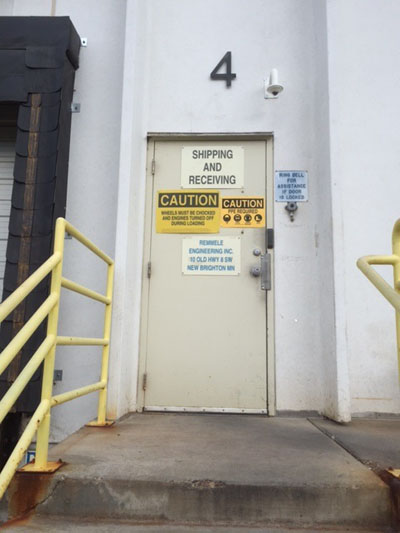 Drivers’ entrance to New Brighton Shipping/Receiving (south side of building)